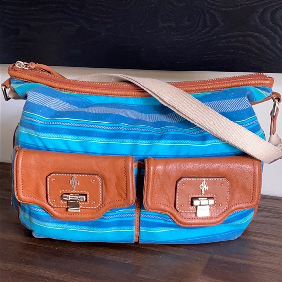 Cole Haan Canvas and Leather Crossbody Purse - Picture 1 of 4